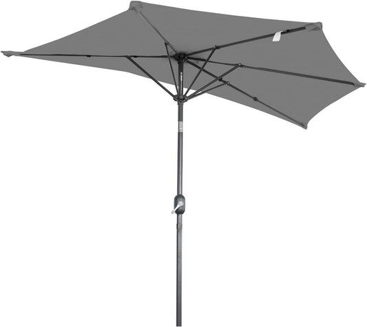 Angel Living Balkon-Sonnenschirm - halbrund - 245 x 120 cm - Grau