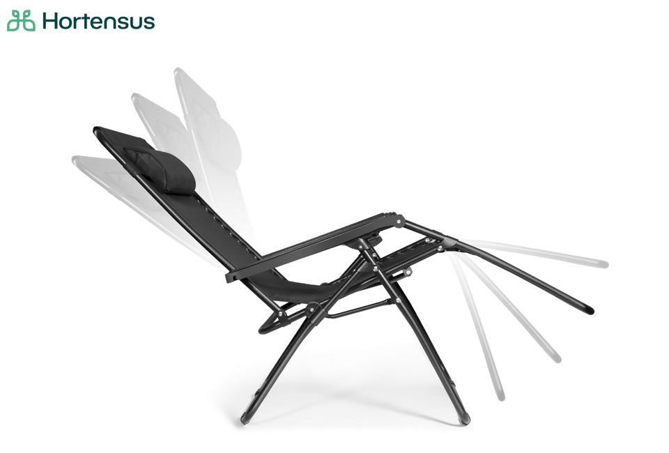 Hortensus Verstellbarer Liegestuhl in Schwarz