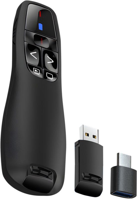 Nuvance Presentation Clicker - Laser - Pointer - Presenter - USB-Empfänger - inkl. USB-C-Adapter - Clicker