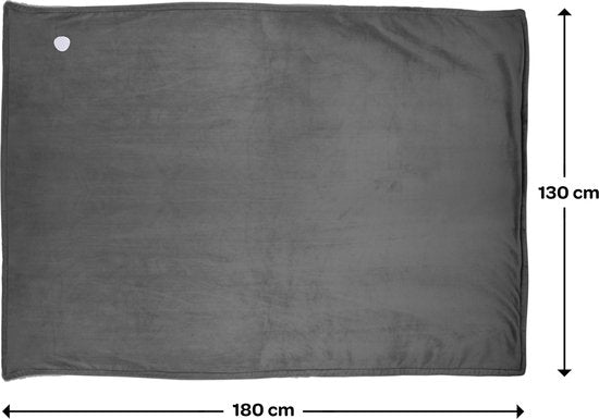 Inventum HB180G - Elektrische Wärmedecke - Wärmedecke - Decke - 1 Person - 180x130 cm - Fleece - Grau