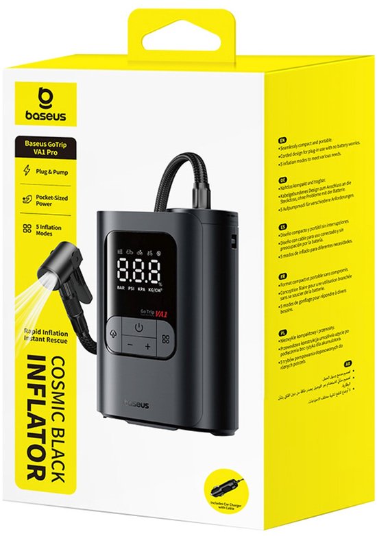 Baseus GoTrip VA1 – Autokompressor – 150 PSI – 12 V – LED-Beleuchtung