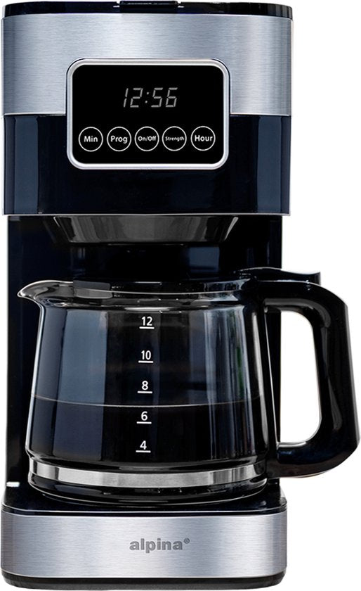 alpina Filterkaffeemaschine - 900W - 1,5 L - Grau/Schwarz