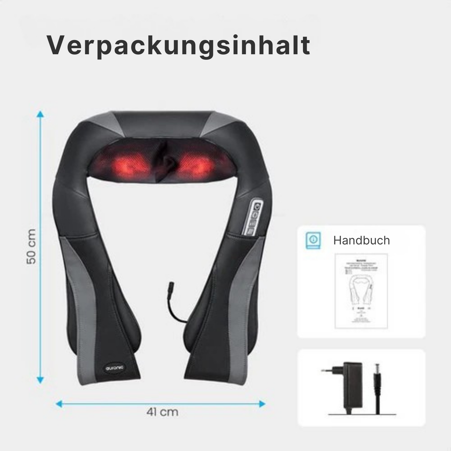 Auronic Shiatsu Massagekissen - mit Wärmefunktion - 8 Massageknöpfe - Infrarot - Schwarz