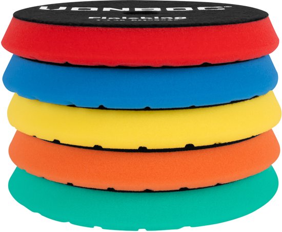 VONROC Polierscheiben - Ø 125mm - Polierscheiben - Komplettsatz mit 5 Stück Korrektur, Glanzwiederherstellung und Finish