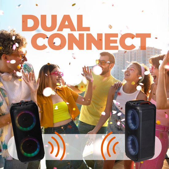 Denver - BPS354 - Party Lautsprecher - Disco Lights - inkl. Fernbedienung - Mikrofonanschluss - Schwarz