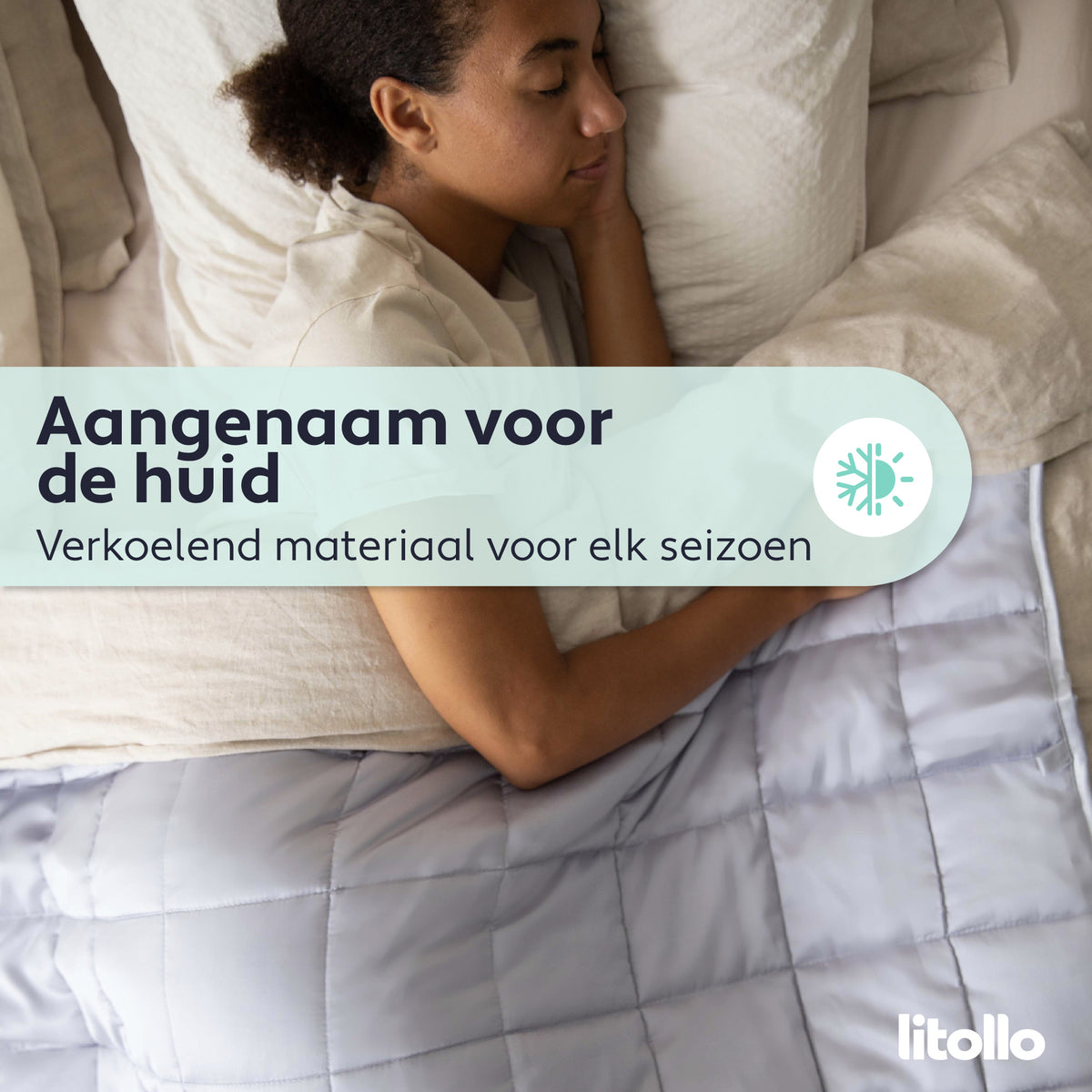 Litollo - Gewichtsdecke - 8 kg - Langlebiges Bambusmaterial - 150x200cm - Grau