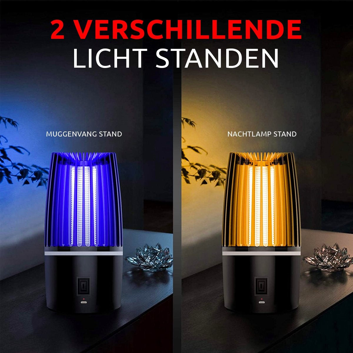 Professionelle AyeSense 2 in 1 Mückenlampe - Kabellos & Wiederaufladbar - 4000mAh Eingebauter Akku - Mückenfänger - Insektenlampe - Mückenlampe UV