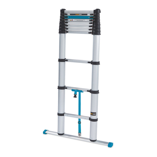 Workzone Teleskopleiter - 4.02m - 11 Stufen - Max. 150 kg - Soft-Close - Silber