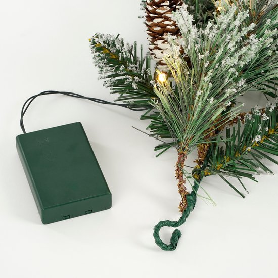 Black Box Trees Vandans Girlande mit LED-Beleuchtung - L270 cm - Grün gefrostet