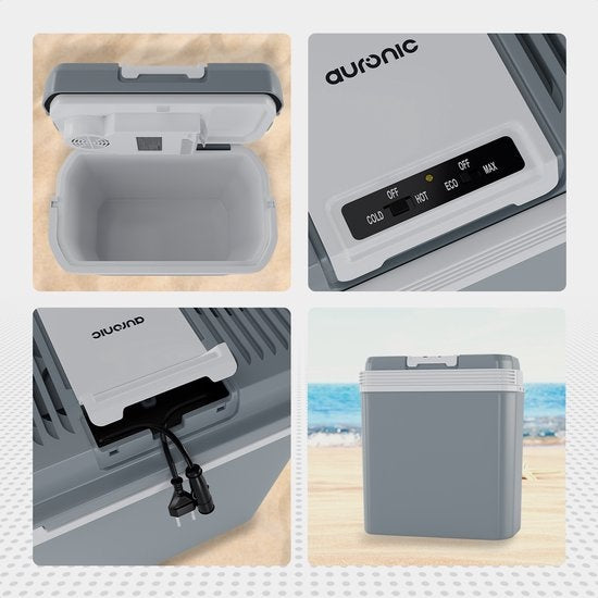 Auronic Electric Kühlbox - Kühlbox - 20L - 12V und 240V - Grau