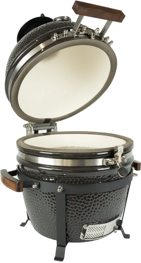 Grizzly Grills Kamado Elite Compact – Ø 33 cm / Ø 13 Zoll – Holzkohlegrill – Kamado – komplett mit Plattenhalter und Ascheschaufel