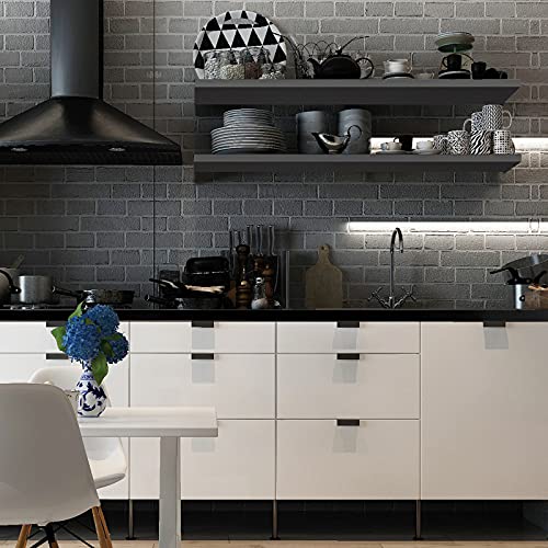 Woltu Schwebendes Wandregal RG9372sz - Wandregal aus Holz Schwarz - 40x23x3,8 cm - Für Wohnzimmer, Schlafzimmer und Küche