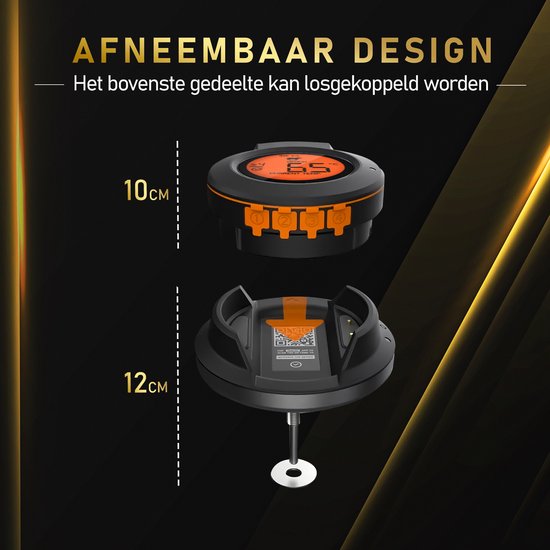 MostEssential AT-02 Fleischthermometer - Smart BBQ Thermometer - Inklusive Bluetooth, App & 2 Messfühler