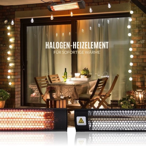 alpina - Terrassenheizer – Infrarotheizung – IP54 staub- und spritzwassergeschützt – 2000W