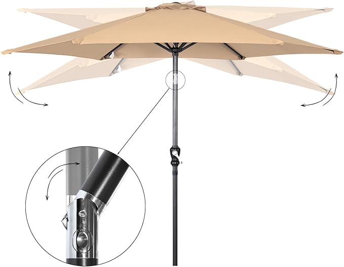 Angel Living Sonnenschirm Ø250 cm - kippbar - Beige