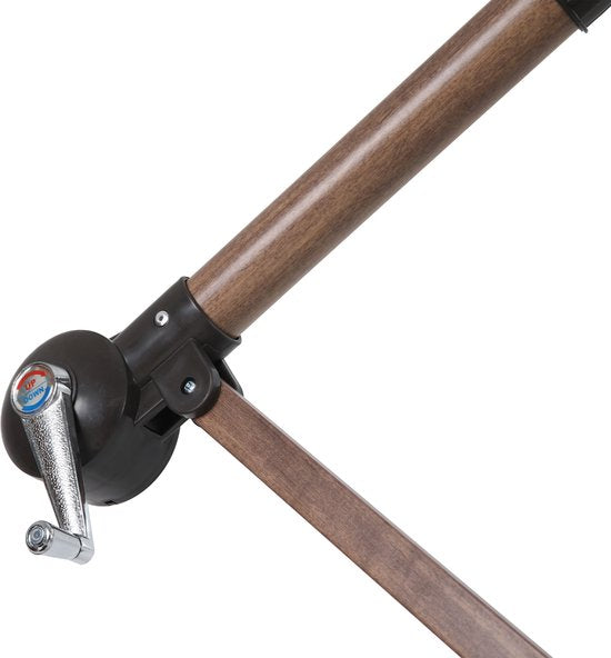 AXI Dion Hängeschirm Ø 300 cm Eichenoptik/Beige – Pulverbeschichtetes Gestell mit Kreuzfuß