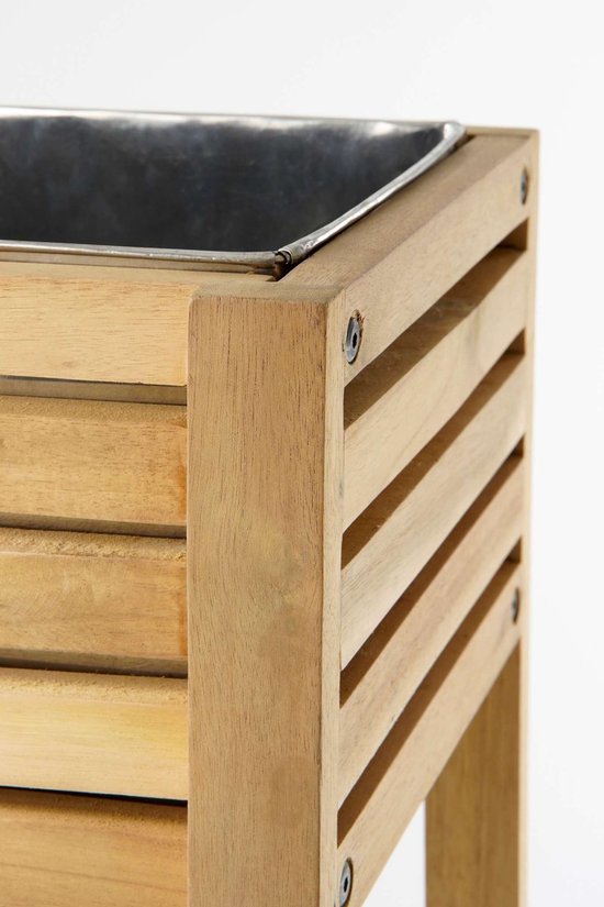 Mica Decorations Glenwood Pflanzgefäß für draußen Rechteckig - L70 x B30 x H75 cm - Akazienholz - Braun