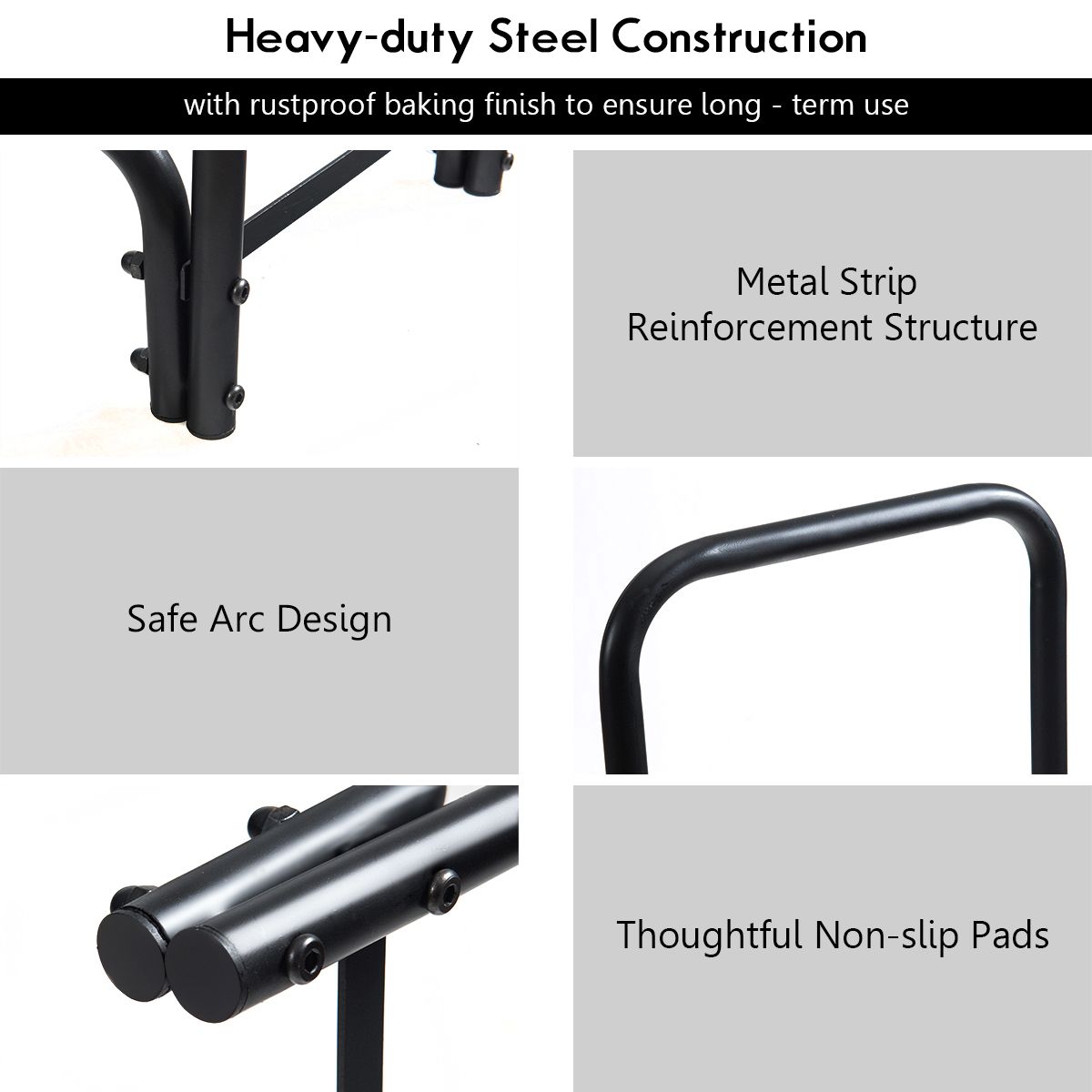 Coast Kaminholzregal mit Griffen und Sockel - Metall - 500 kg Tragfähigkeit - 250 x 36 x 122,5 cm - Schwarz