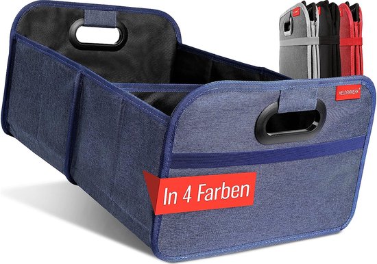 HELDENWERK Faltbare Kofferraumtasche mit rutschfestem Klettverschluss - Kofferraum-Organizer, Auto-Faltbox, Einkaufstasche - verstärkt und stabil