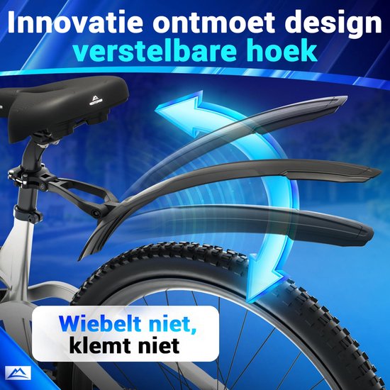 Nextcover Schutzblechset Mountainbike vorne & hinten - Abnehmbares MTB Schutzblech Werkzeug - Passend für 24-29 Zoll Fahrräder - Vorderrad & Hinterrad - Vorderradschutzblech & Hinterradschutzblech