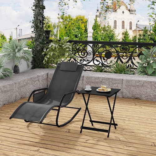 Woltu Faltbarer Campingtisch Aluminium Schwarz 50,5 x 47 x 59,5 cm