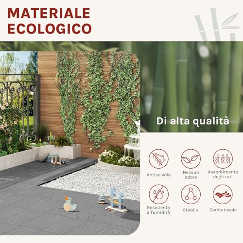 Woltu Outdoor-Terrassenfliesen 22 Stück Hellgrau 30 x 30 cm