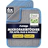 LICARGO Mikrofasertücher Premium-Set – Mit einzigartigem Schachbrettmuster, hoher Saugfähigkeit und fusselfreier Struktur – Für Auto und Haushalt – Schwarzes und blaues Gewebe – 40 x 40 cm