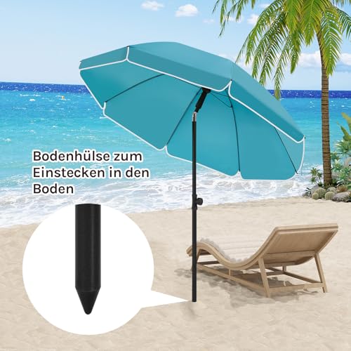 Woltu Garten Sonnenschirm mit Kippfunktion und einstellbarer Höhe - Anti-UV - Aufbewahrungstasche enthalten