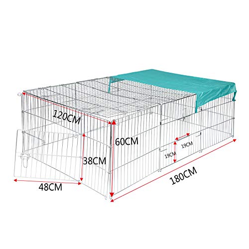 EUGAD Recinto Libero Kaninchenstall - Verzinktes Metall - 180 x 120 x 60 cm
