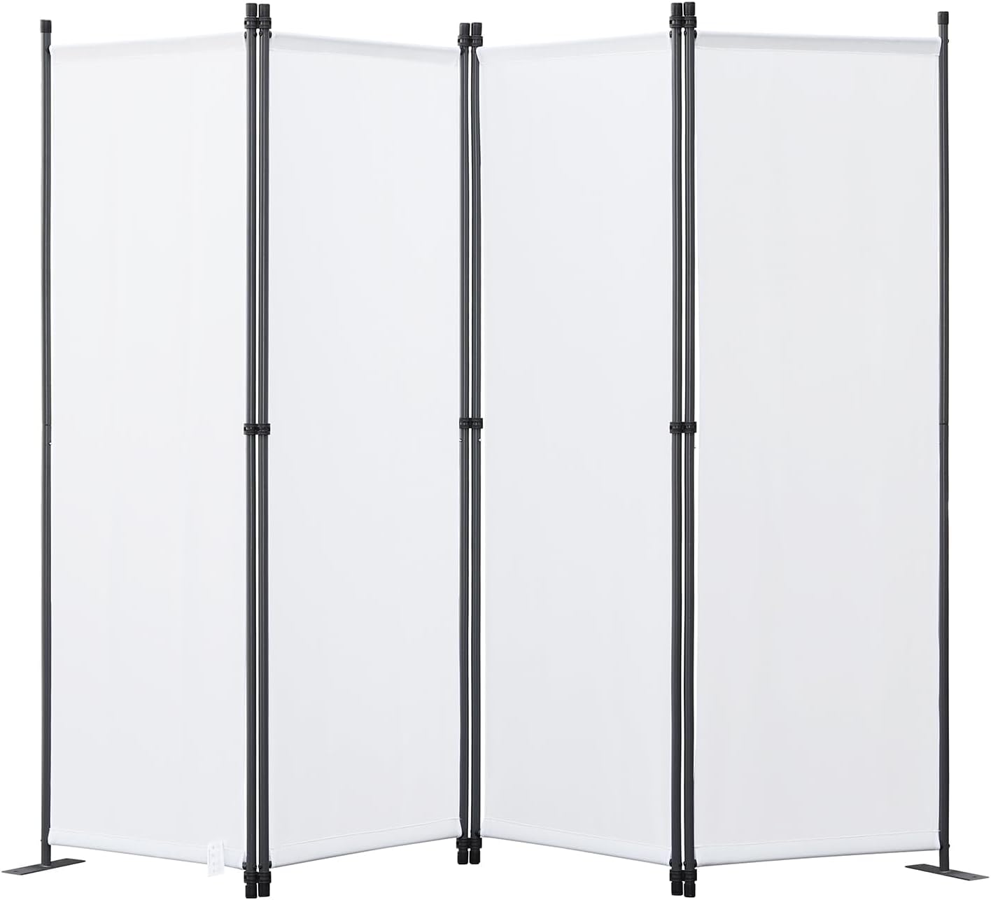 Angel Living Chamber Screen - 4-teilig - 224x165 cm - faltbar - Stahl & Polyester - freistehend - Raumteiler & Sichtschutz - Weiß