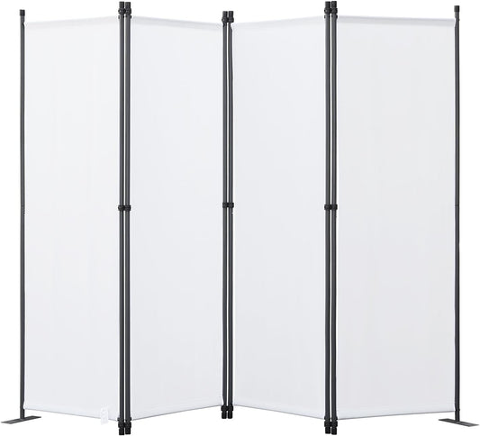 Angel Living Chamber Screen - 4-teilig - 224x165 cm - faltbar - Stahl & Polyester - freistehend - Raumteiler & Sichtschutz - Weiß