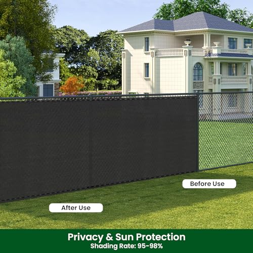 Woltu Sichtschutztuch für Gartenzaun 1,5 x 15 m - Anthrazit - Wetterfest und UV-beständig