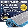 LICARGO Mikrofasertücher Premium-Set – Mit einzigartigem Schachbrettmuster, hoher Saugfähigkeit und fusselfreier Struktur – Für Auto und Haushalt – Schwarzes und blaues Gewebe – 40 x 40 cm