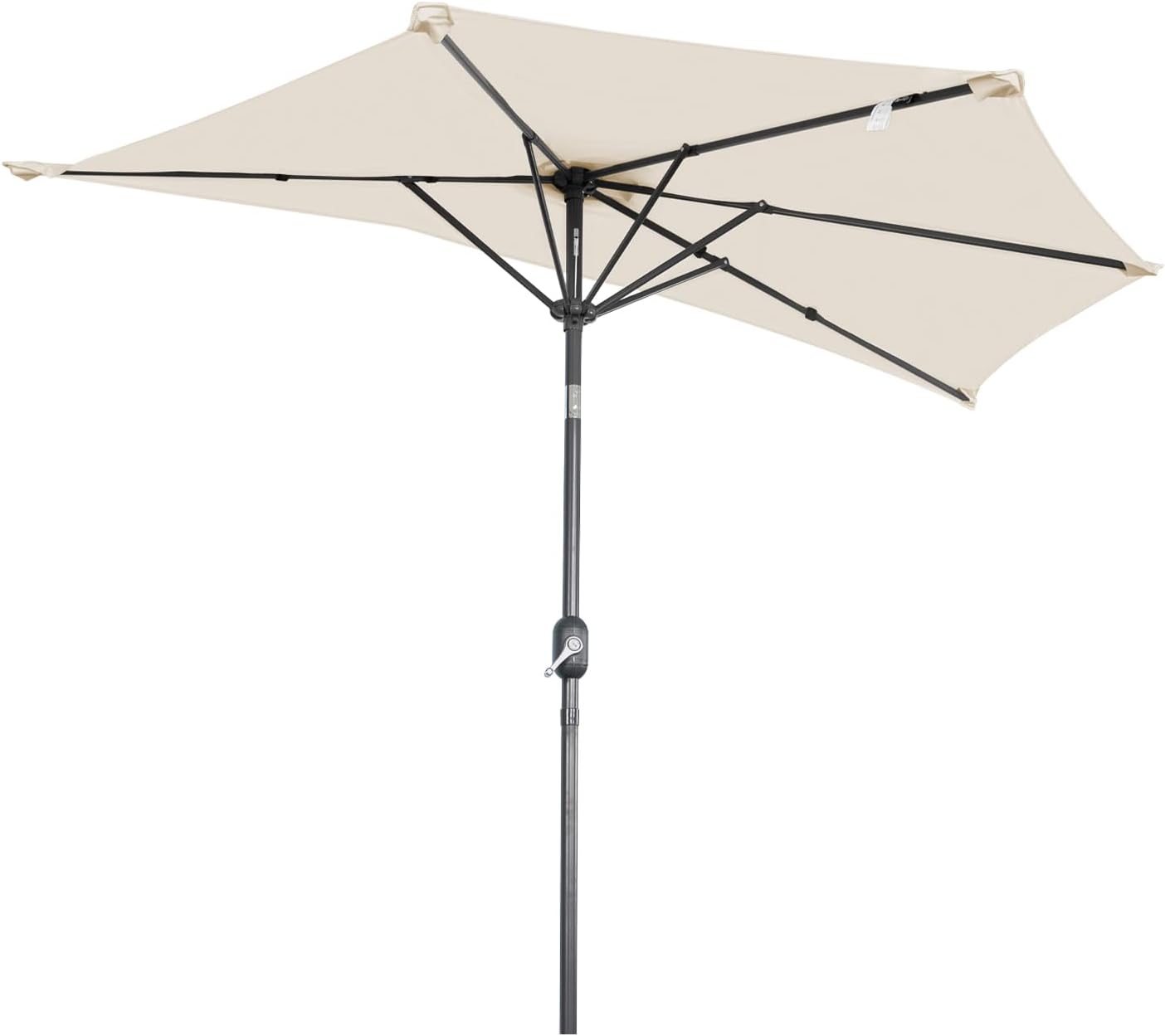 Angel Living Balkon-Sonnenschirm - halbrund - 245 x 122 cm - Creme