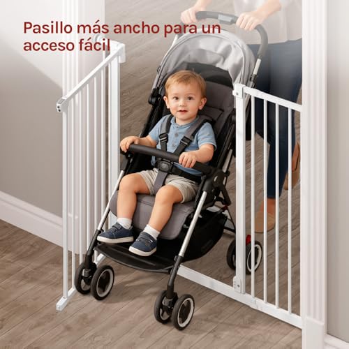Woltu Sicherheitstor für Kinder und Haustiere Weiß 75-107 cm