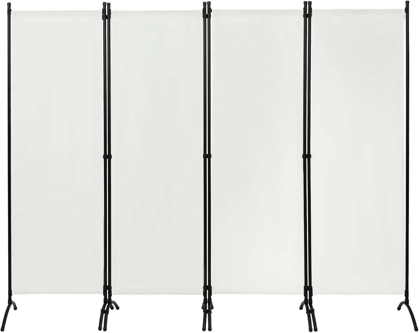 Woltu Paravent 4-teilig 224 x 182 cm - Creme - Zusammenklappbarer Raumteiler und Sichtschutz für drinnen und draußen