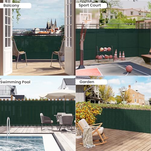 Woltu Sichtschutz 1,8 x 15 m Grün - Wetterfester HDPE-Sichtschutz für Garten und Balkon