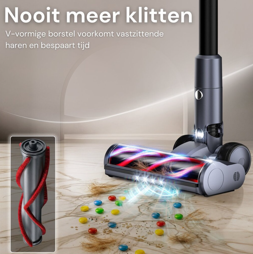 Vesora® Stabstaubsauger V2 kabellos ohne Beutel – Kabelloser Staubsauger – Kabelloser Handstaubsauger – Vacuum Cleaner – Handstaubsauger – Stabstaubsauger mit HEPA-Filter – Staubsauger für Haustiere – Beutelloser Staubsauger