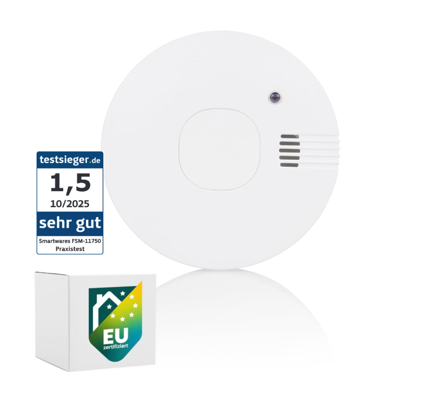 Smartwares FSM-11750 Rauchmelder – 10 Jahre Lebensdauer – 85 dB – 5 Jahre Batterielebensdauer – 10,1 x 10,1 x 2,9 cm
