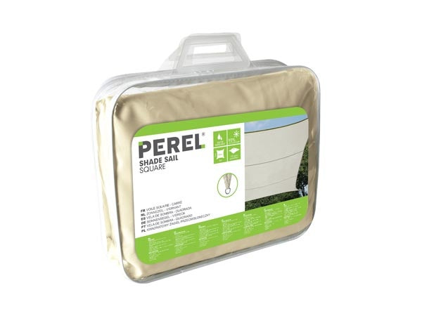 Perel Sonnensegel - Quadratisch - 5 X 5 M - Farbe: Creme