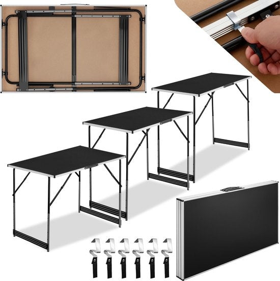 tectake - Aluminium Gartentisch Wandtisch Klapptisch 300x60 cm