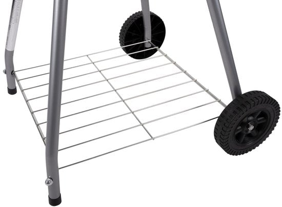 alpina Holzkohle-Grill – Kugelgrill Ø 43 cm – Grill mit Deckel und Rädern – Integriertes Belüftungssystem – Herausnehmbarer Aschebehälter – Schwarz