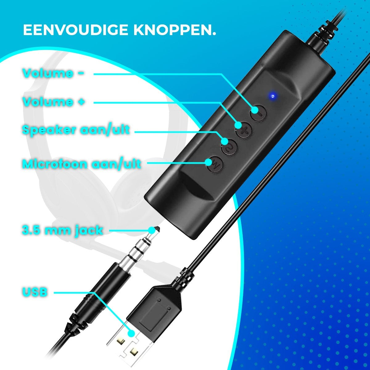 Headset mit Mikrofon für Laptop und PC - Business-Headset - Headset für Videogespräche - USB