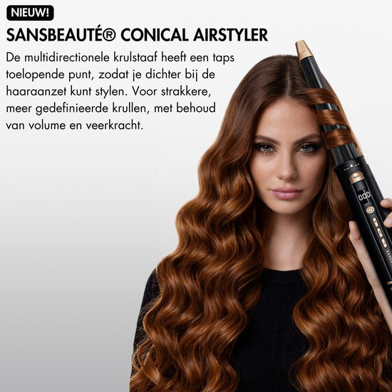 Sansbeauté® 9-in-1 Airstyler mit Diffusor - Multistyler - Haartrocknerbürste Kurzes Haar - Lockenstab - Haarstyler - Haartrockner - Wärmebürste - Lockenbürste - Lockenstab - Haarglätter - Stylingbürste - 5 in 1 Hairstyler