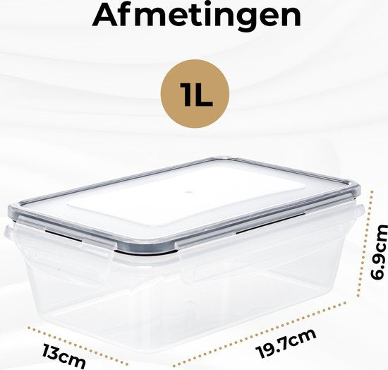 Stosh Freshness Schalen - Meal Prep Schalen - Gefrierschalen - 5 Stück - 1L - Kunststoff - BPA frei