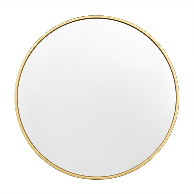 WOLTU MB6094gd04 - Beleuchteter runder Wandspiegel - 71 cm - goldener Metallrahmen