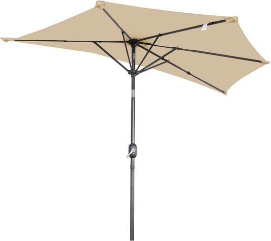 Angel Living Balkon-Sonnenschirm - halbrund - 245 x 122 cm - Beige