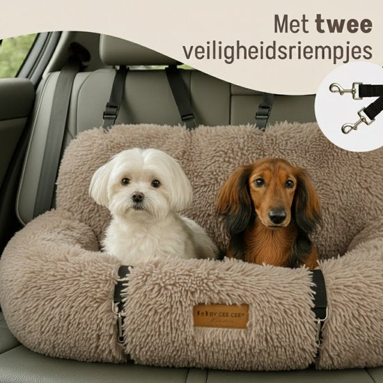 By Cee Cee Deluxe-Hundesitz für das Auto – Hundekorb für das Auto mit Sicherheitsgurt – Autokorb für Hunde – Hundesitz – Autositz – Mokka – Größe L – Otto