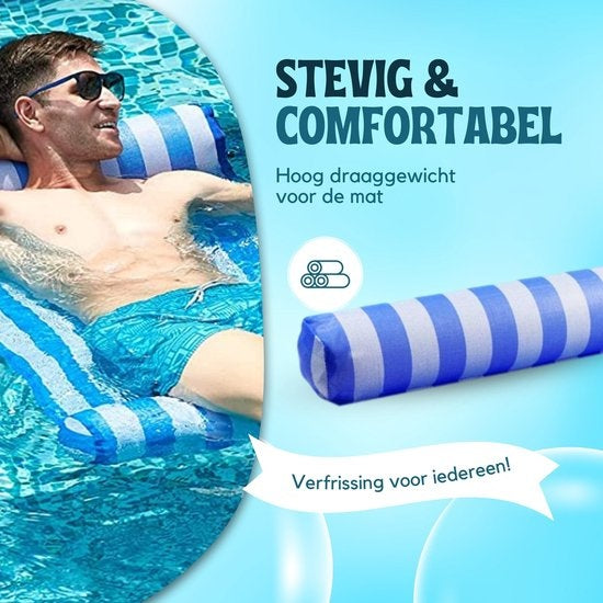 Travelly - Luxus Wasserhängematte - Hängematte - Luftmatratze - Luftmatratze Pool - Wasserhängematte - Blau