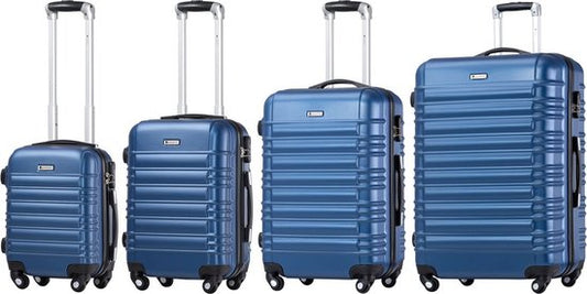 Trolley-Reisekofferset / Kofferset „Rome“ – 4-teilig – Blau – ABS